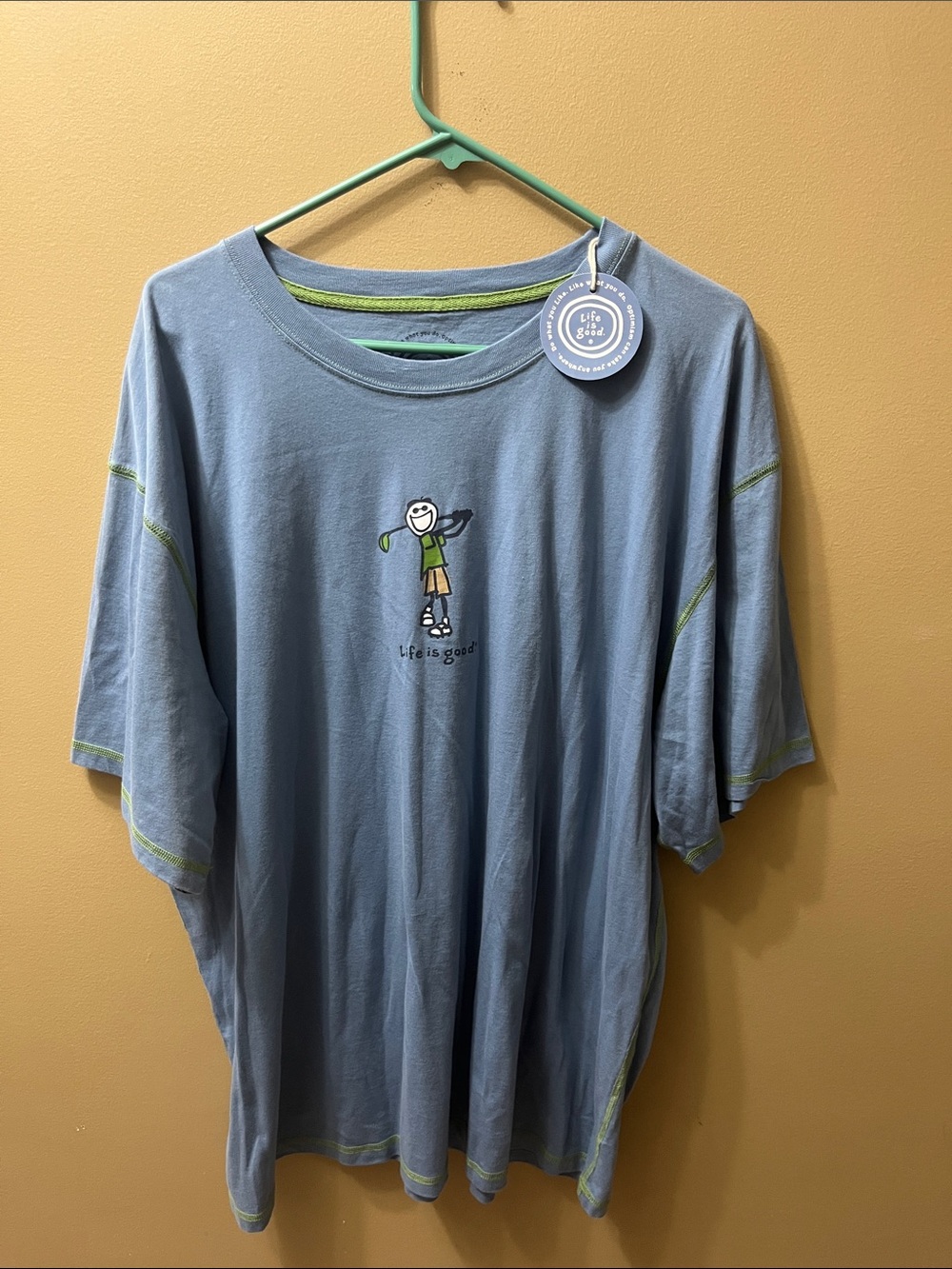 Life Is Good Golf BRAND NEW WITH TAGS Light Blue Short Sleeve Tee